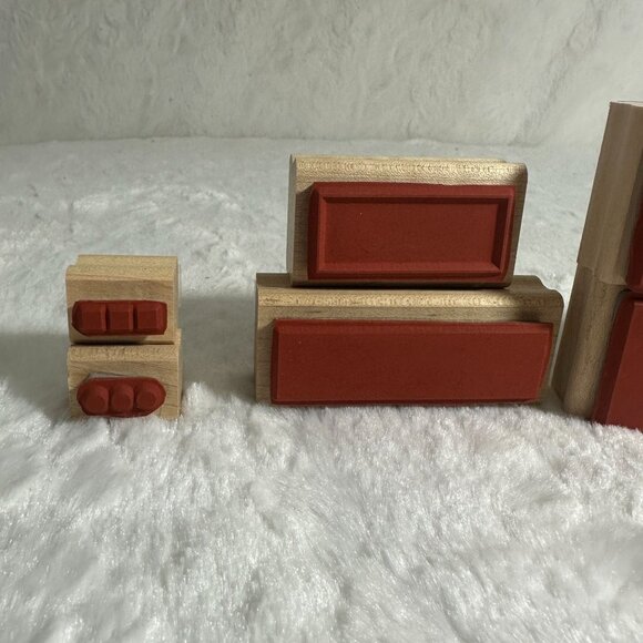 Stampin Up! 2003 Wood-Mounted Rubber Stamps - Set of 7 Simple Shapes 10 Piece - Picture 8 of 8